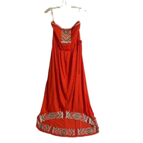 THML Strapless Aztec Embroidered Hi Lo Dress - Picture 7 of 13